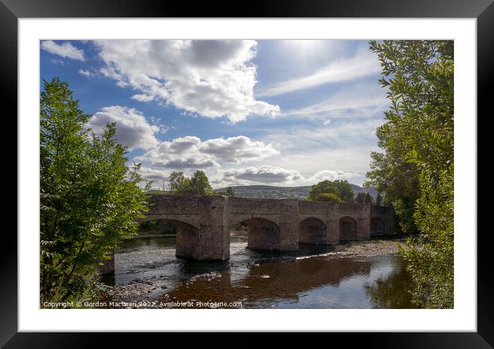Crickhowell Bridge over the River Usk Framed Mounted Print by Gordon Maclaren