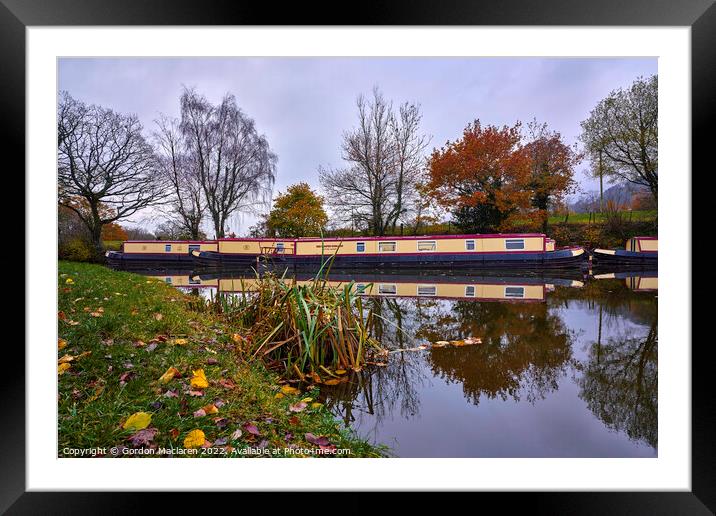 Boats at Goytre Wharf, Brecon & Monmouthshire Canal Framed Mounted Print by Gordon Maclaren