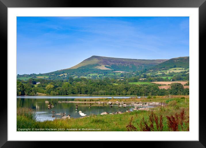 Llangorse Lake, Mynnydd Troed And Mynydd Llangorse Framed Mounted Print by Gordon Maclaren