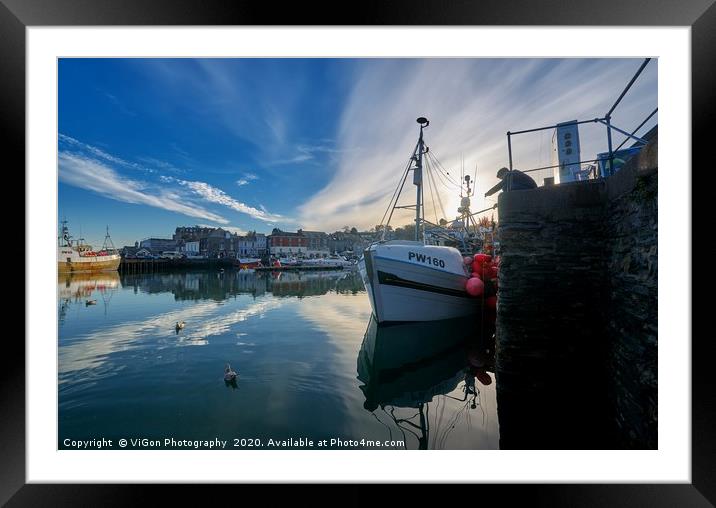 Fishing in Padstow Harbour Framed Mounted Print by Gordon Maclaren