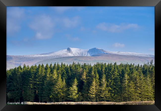 Snow on Pen y Fan Framed Print by Gordon Maclaren