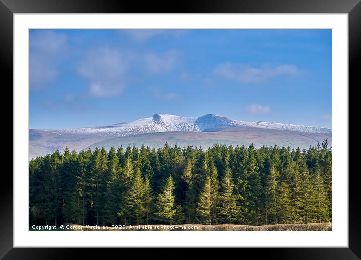 Snow on Pen y Fan Framed Mounted Print by Gordon Maclaren