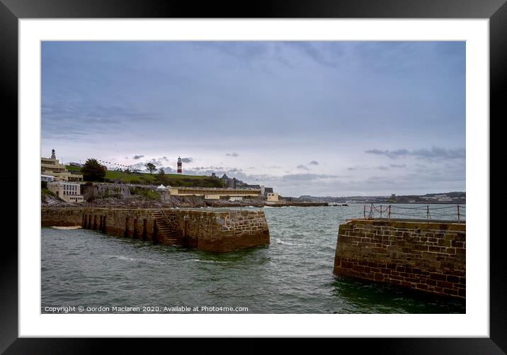 Plymouth Hoe and Smeaton's Tower Framed Mounted Print by Gordon Maclaren