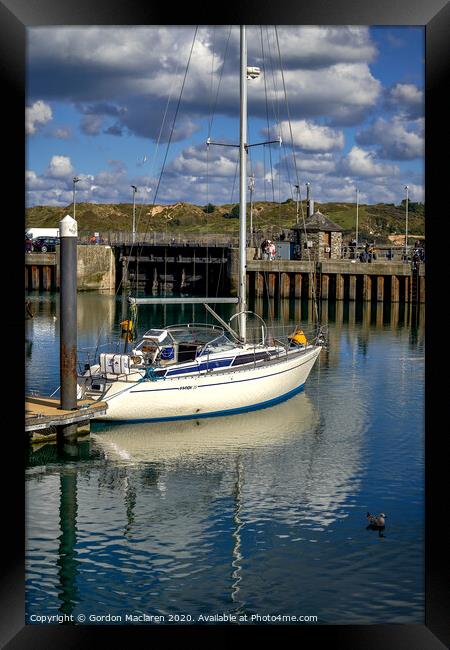 Yacht in Padstow Harbour Framed Print by Gordon Maclaren