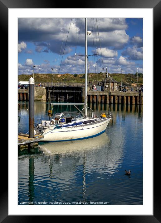 Yacht in Padstow Harbour Framed Mounted Print by Gordon Maclaren