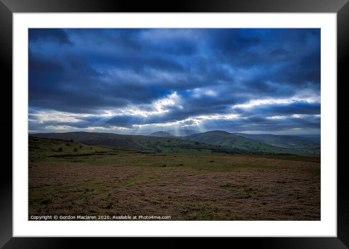 Gods Rays over the Brecon Beacons Framed Mounted Print by Gordon Maclaren