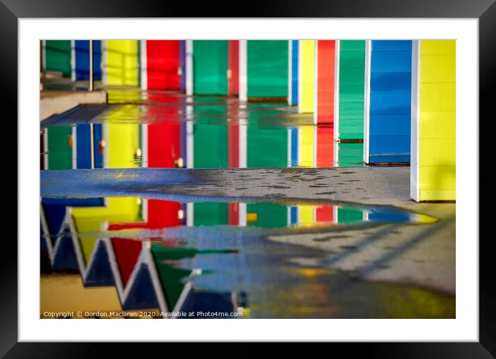 Reflections of Barry Island Beach Huts  Framed Mounted Print by Gordon Maclaren