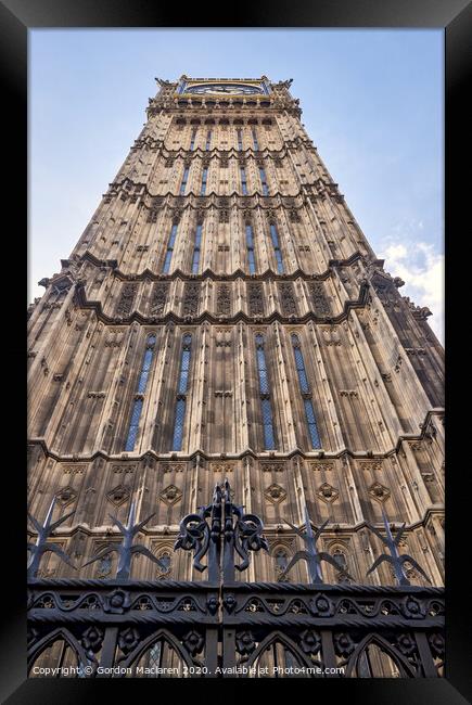 Big Ben Clock Tower Framed Print by Gordon Maclaren