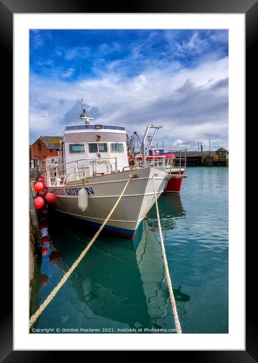 Fishing Boats, Padstow Harbour, Cornwall Framed Mounted Print by Gordon Maclaren