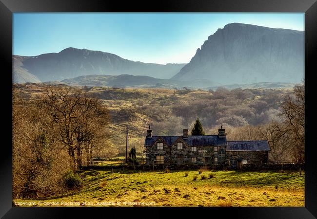 Farmhouse below Cadair Idris Framed Print by Gordon Maclaren