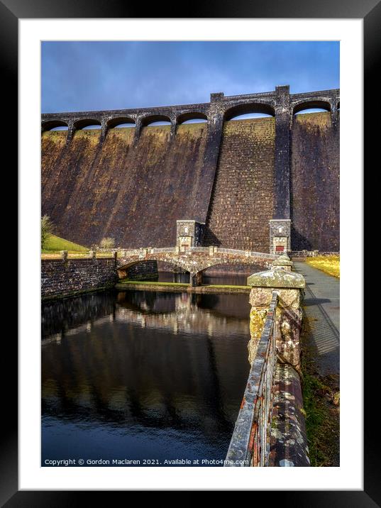 The Claerwen Reservoir Dam in Powys Framed Mounted Print by Gordon Maclaren