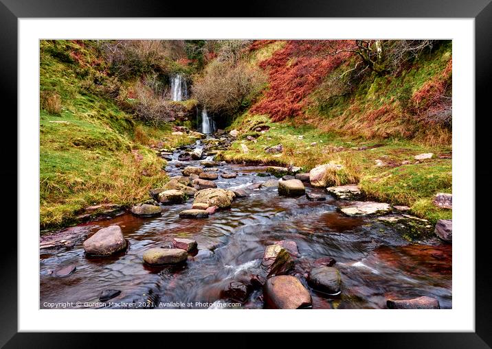 Waterfall on the Taf Fechan , Brecon Beacons Framed Mounted Print by Gordon Maclaren