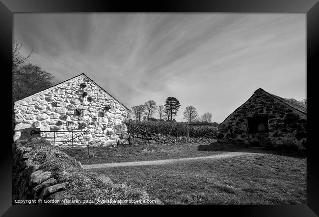 Stone dwellings at St Fagans Framed Print by Gordon Maclaren