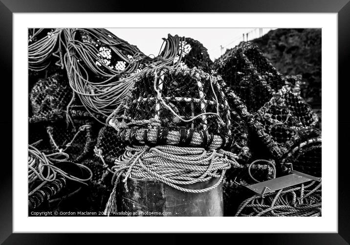 Lobster Pots Mevagissey Cornwall Framed Mounted Print by Gordon Maclaren