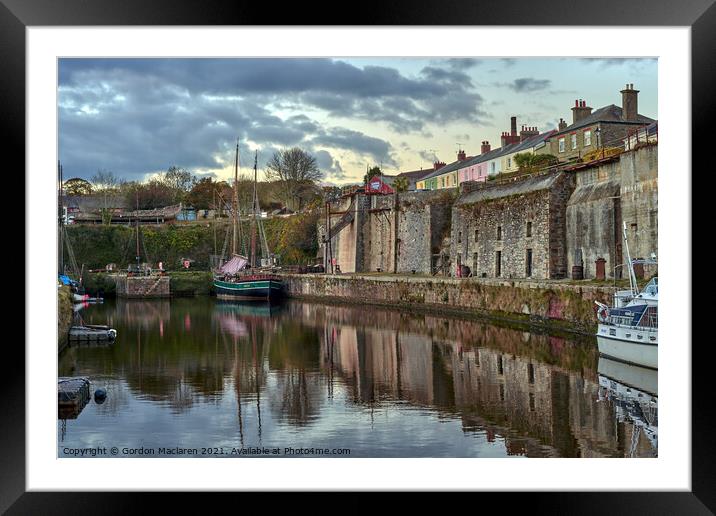 Tall Ships in Charlestown Harbour, Cornwall Framed Mounted Print by Gordon Maclaren