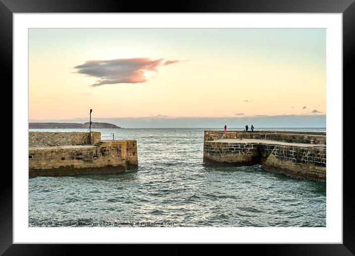 Sunrise over Charlestown Harbour, Cornwall Framed Mounted Print by Gordon Maclaren