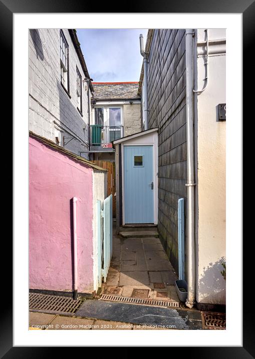 An Alleyway in Padstow Cornwall Framed Mounted Print by Gordon Maclaren