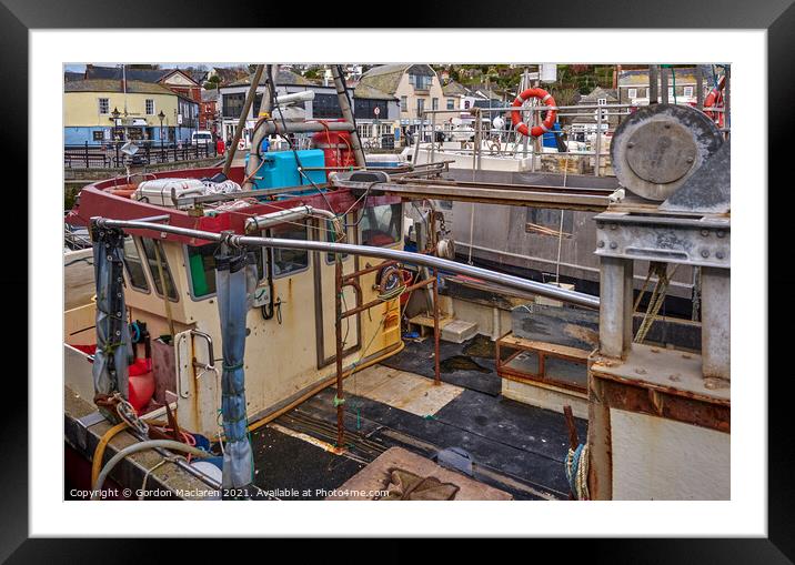 Fishing Boat, Padstow Harbour, Cornwall Framed Mounted Print by Gordon Maclaren