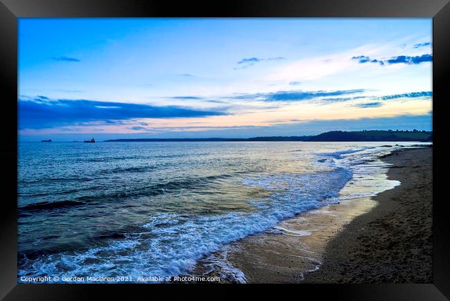 Sunset over Falmouth Bay Cornwall Framed Print by Gordon Maclaren