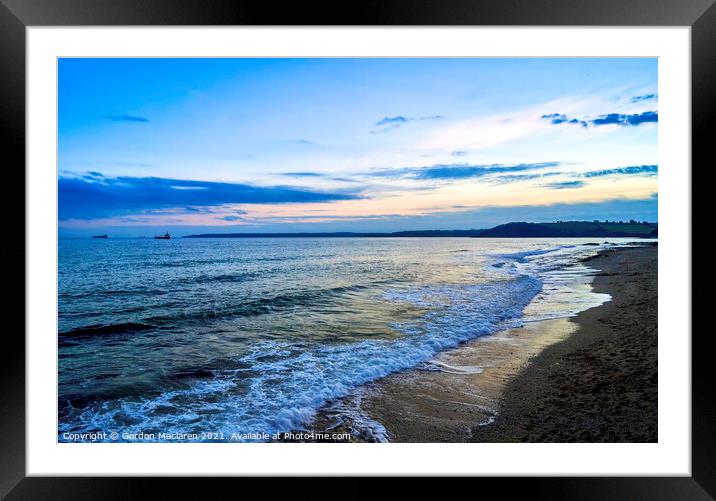 Sunset over Falmouth Bay Cornwall Framed Mounted Print by Gordon Maclaren