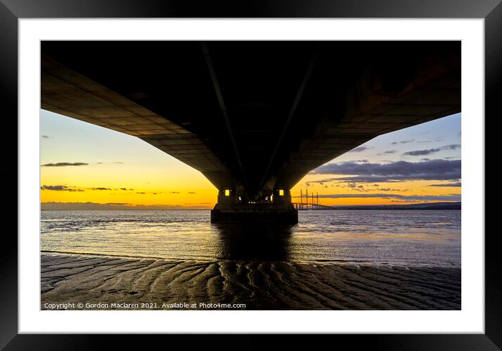 Severn Bridge Sunset Framed Mounted Print by Gordon Maclaren