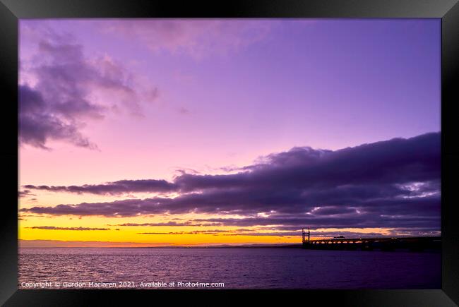 Glorious sunset over the Severn Bridge Framed Print by Gordon Maclaren