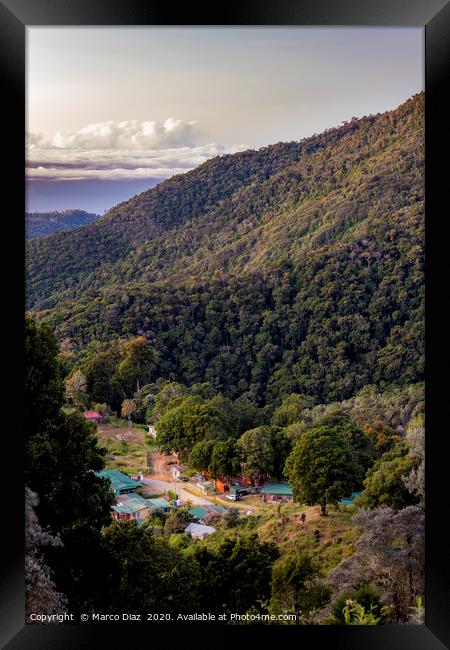 Paradise in the mountains Framed Print by Marco Diaz