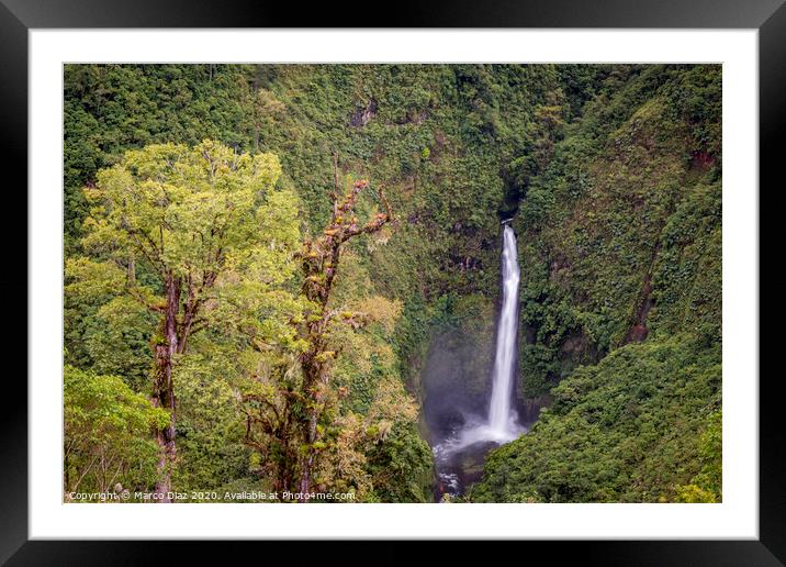 The Angel Waterfall Framed Mounted Print by Marco Diaz