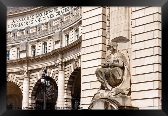 The gunnery sculpture on Admirality Arch, London, UK Framed Print by Christina Hemsley