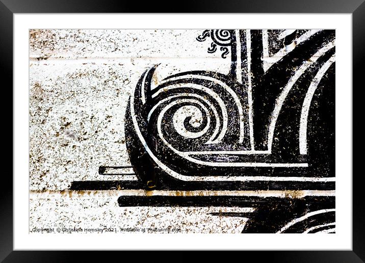 Tribal pattern as a graffiti Framed Mounted Print by Christina Hemsley