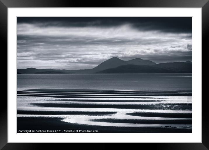 Moody Isle of Skye across Applecross Bay  Framed Mounted Print by Barbara Jones