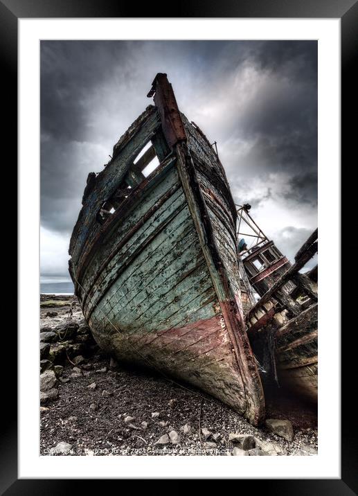 Abandoned Boats Salen, Isle of Mull. Framed Mounted Print by Barbara Jones