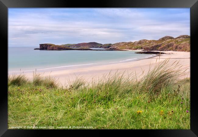 Oldshoremore Beach in Summer.   Framed Print by Barbara Jones