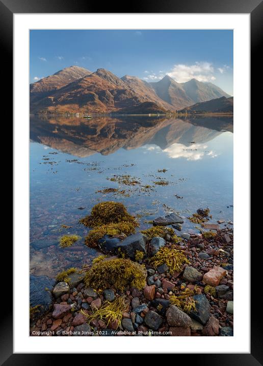 Loch Duich Five Sisters of Kintail Reflection  Framed Mounted Print by Barbara Jones