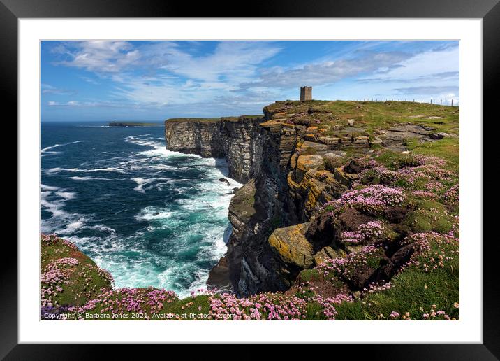 Marwick Head and Brough of Birsay Orkney   Framed Mounted Print by Barbara Jones