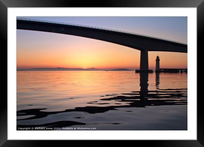 Enchanting Skye Bridge Sunset Framed Mounted Print by Barbara Jones
