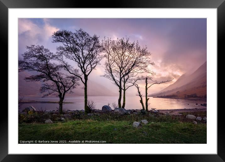   Loch Etive Sunset Scotland. Framed Mounted Print by Barbara Jones