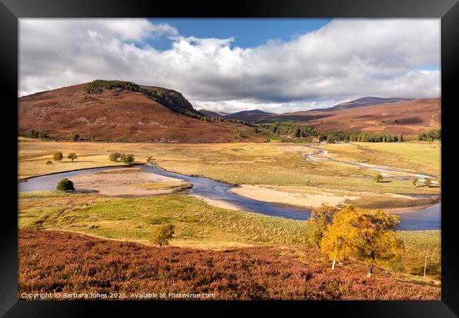 Linn of Dee in Autumn Cairngorms NP Scotland. Framed Print by Barbara Jones