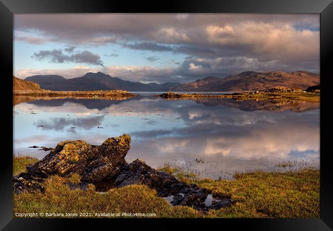 Sound of Sleat and Knoydart  Isle of Skye Scotland Framed Print by Barbara Jones