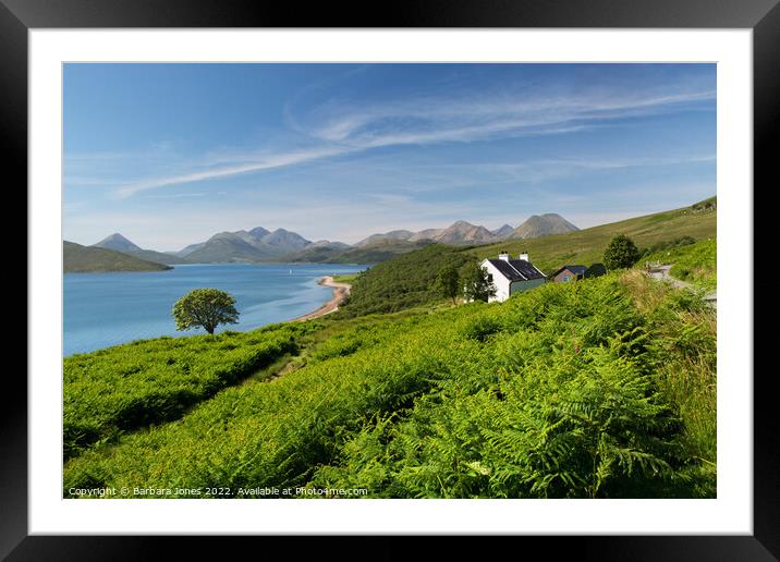 The Skye Cuillin from North Fearns, Raasay   Framed Mounted Print by Barbara Jones