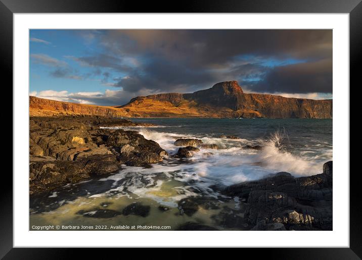 Majestic winter sunset at Neist Point Framed Mounted Print by Barbara Jones