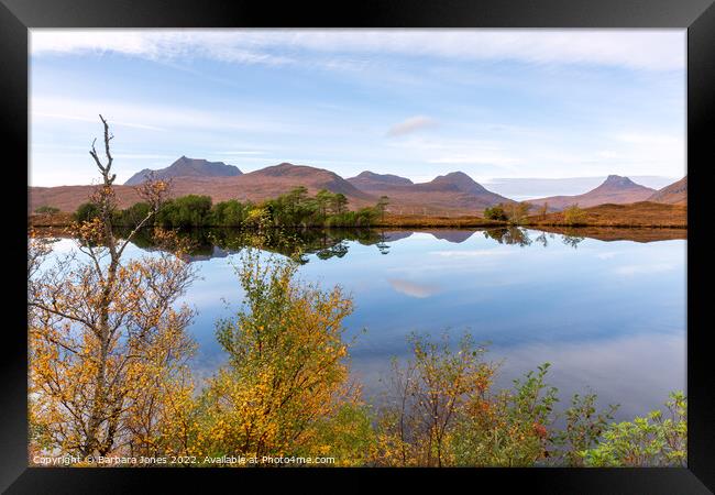 Inverpolly Hills in Autumn Assynt Scotland Framed Print by Barbara Jones