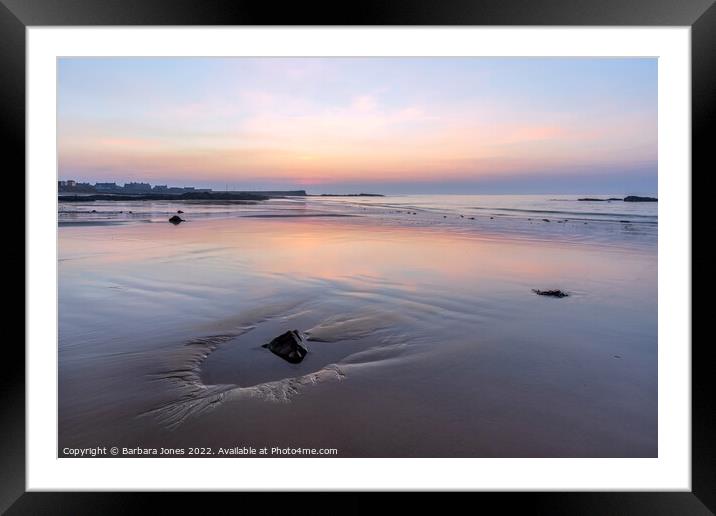 Serene Sunset at Hopeman Beach Moray Framed Mounted Print by Barbara Jones