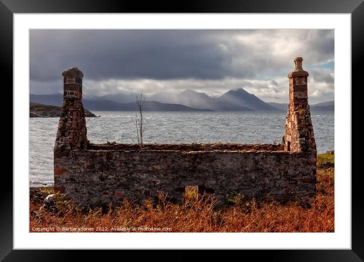 Isle of Skye from Applecross NC500 Scotland Framed Mounted Print by Barbara Jones