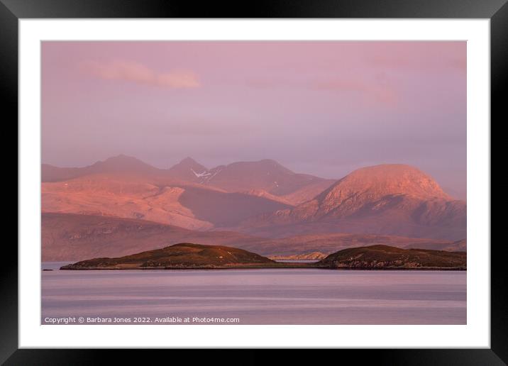 NC500, Sunset Light on An Teallach Scotland. Framed Mounted Print by Barbara Jones
