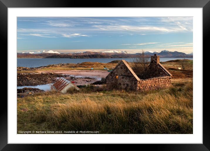 Serene Ruin by Loch Ewe Framed Mounted Print by Barbara Jones
