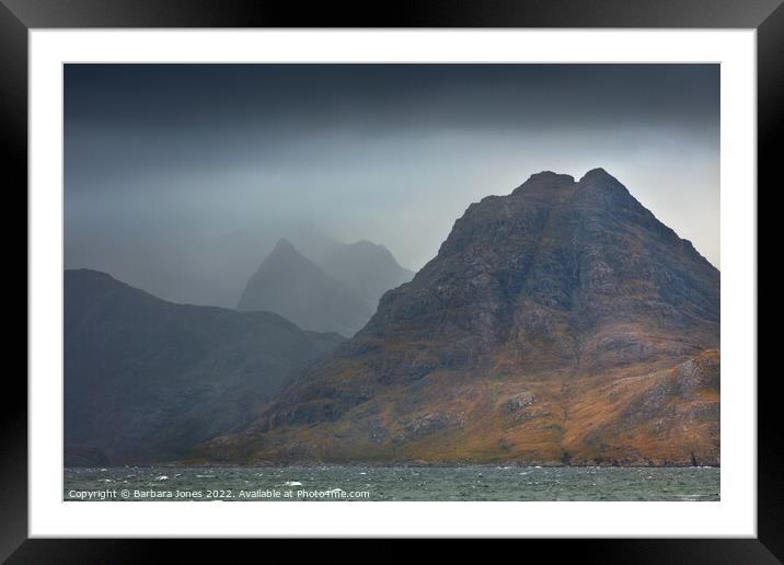 Sgurr na Stri from Elgol, Isle of Skye Scotland. Framed Mounted Print by Barbara Jones