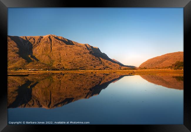 Liathach and Glen Torridon Reflection, Wester Ross Framed Print by Barbara Jones