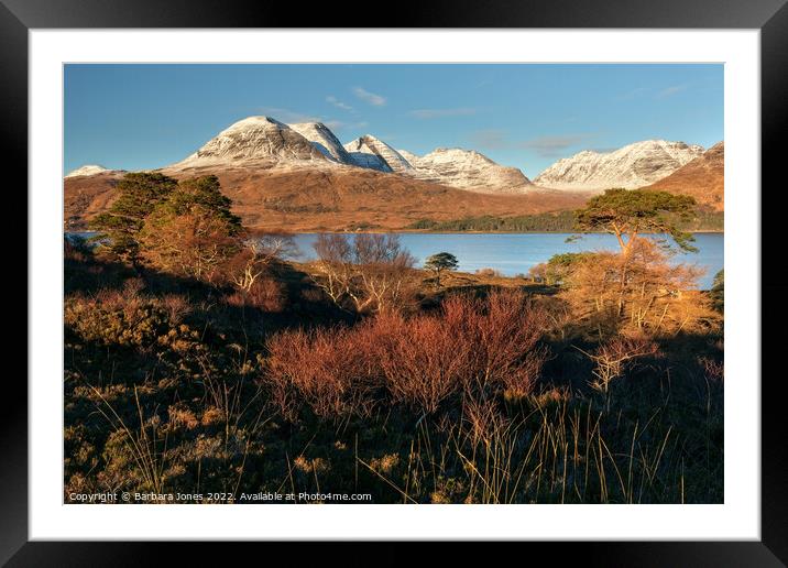 Beinn Alligin Winter Sun, Torridon, Scotland. Framed Mounted Print by Barbara Jones