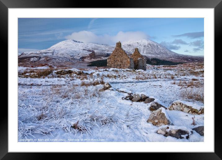 Kilchrist Ruin and Ben na Caillich, Skye, Scotland Framed Mounted Print by Barbara Jones